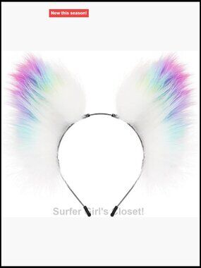 Faux Fur Fox Ear Headband for Halloween Party Costume Accessory